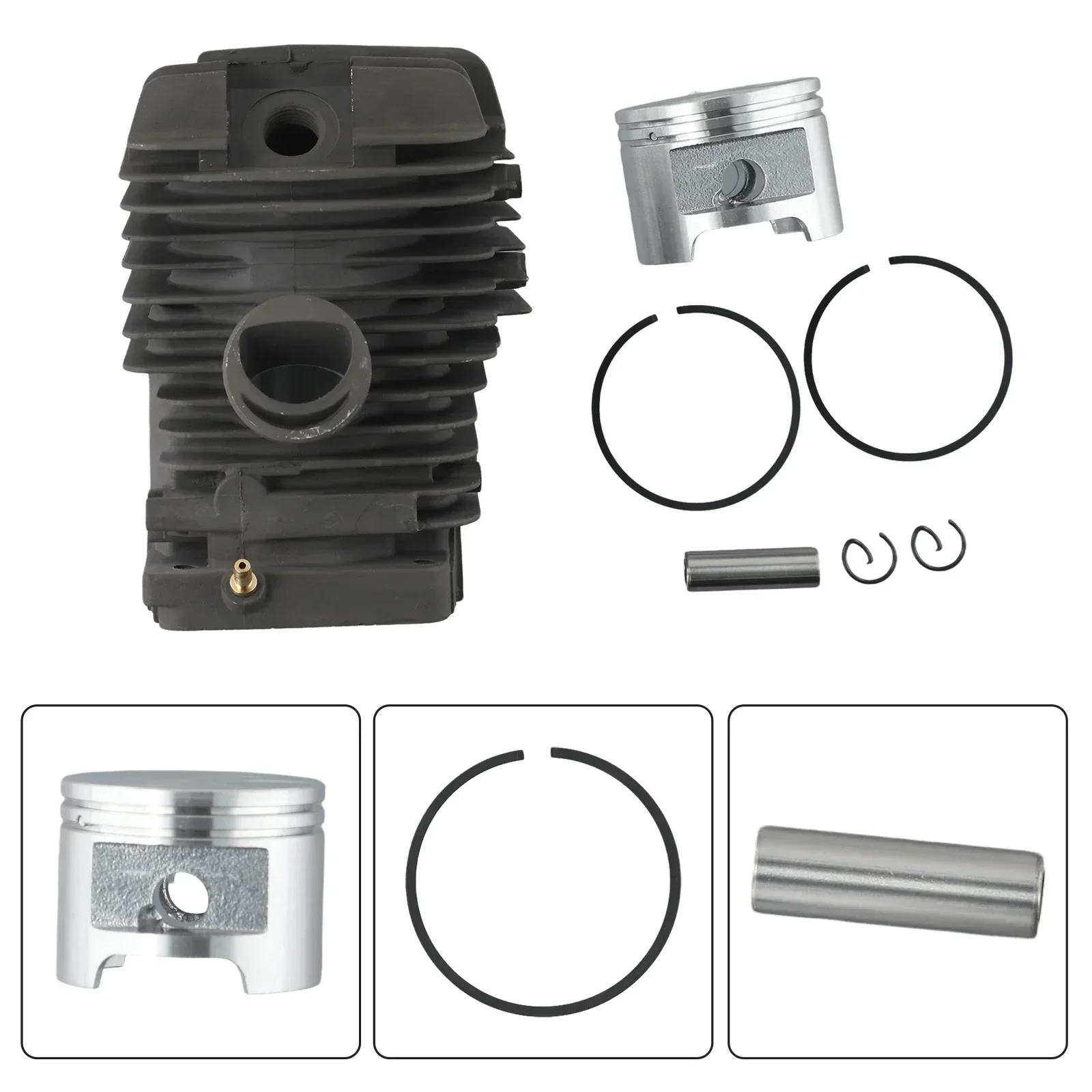 Clip Cylinder Piston Kit Outdoor Parts Replacemnet Yard 49mm Big Bore 6pcs/set Accessories Chainsaw High Quality