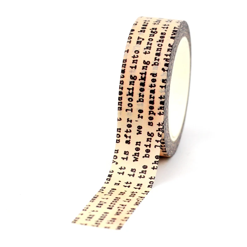 NEW 1PC 10M Decorative Vintage English Washi Tape Japanese Paper Scrapbooking Journaling Adhesive Masking Tape Kawaii Stationery