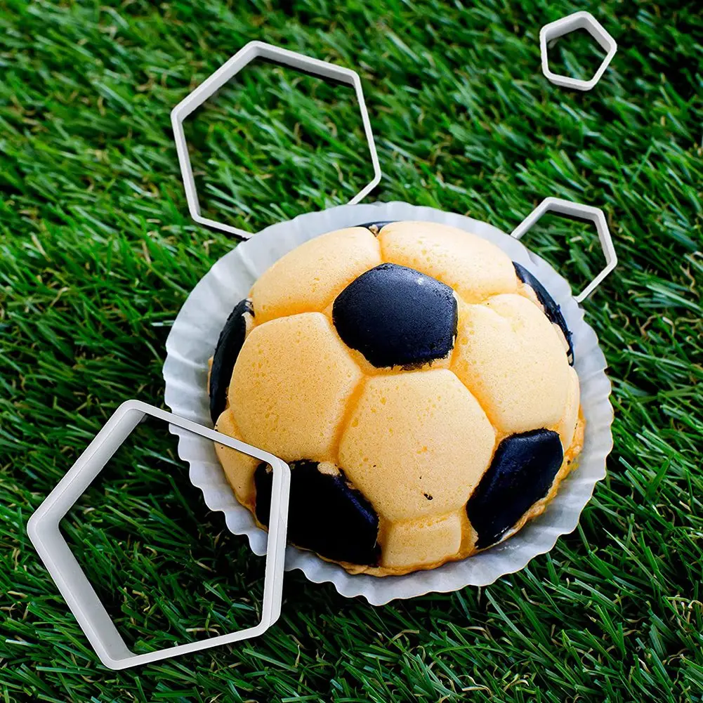 New Football Pattern Cookie Cutters Football Cake Fondant Hexagon Cutter for Kitchen DIY Cake Decorating Tools