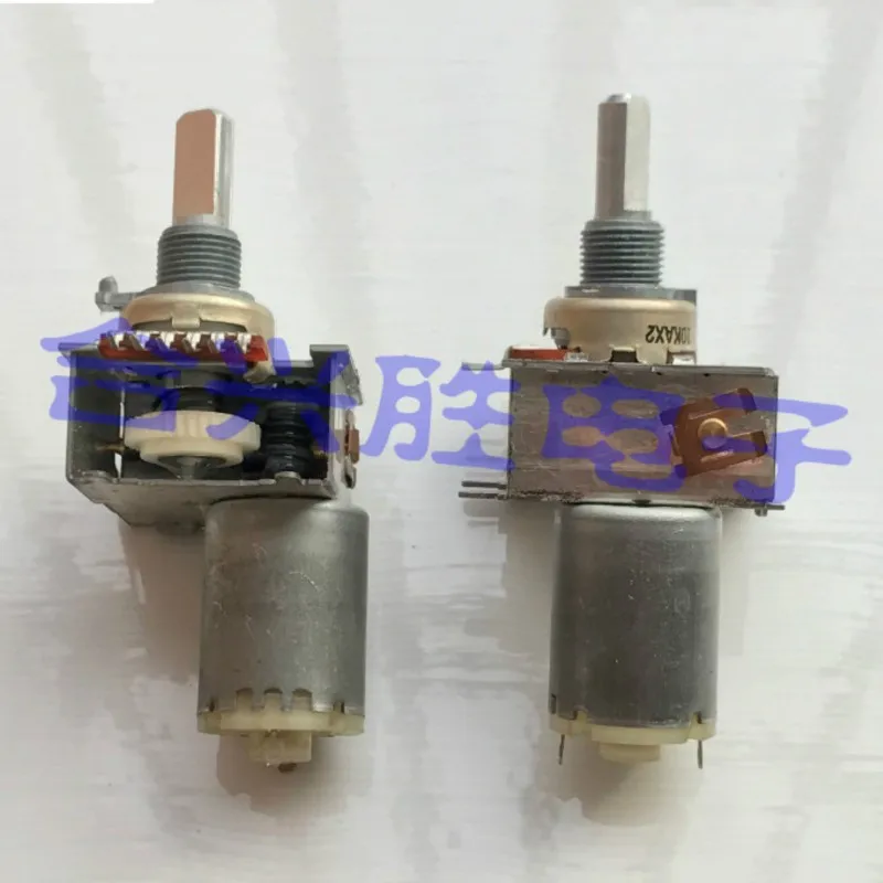 1 Piece Power Amplifier Audio Volume Motor Double Potentiometer A10K*2 A10Kx2 Single Row 6Pin Shaft Length 20MM