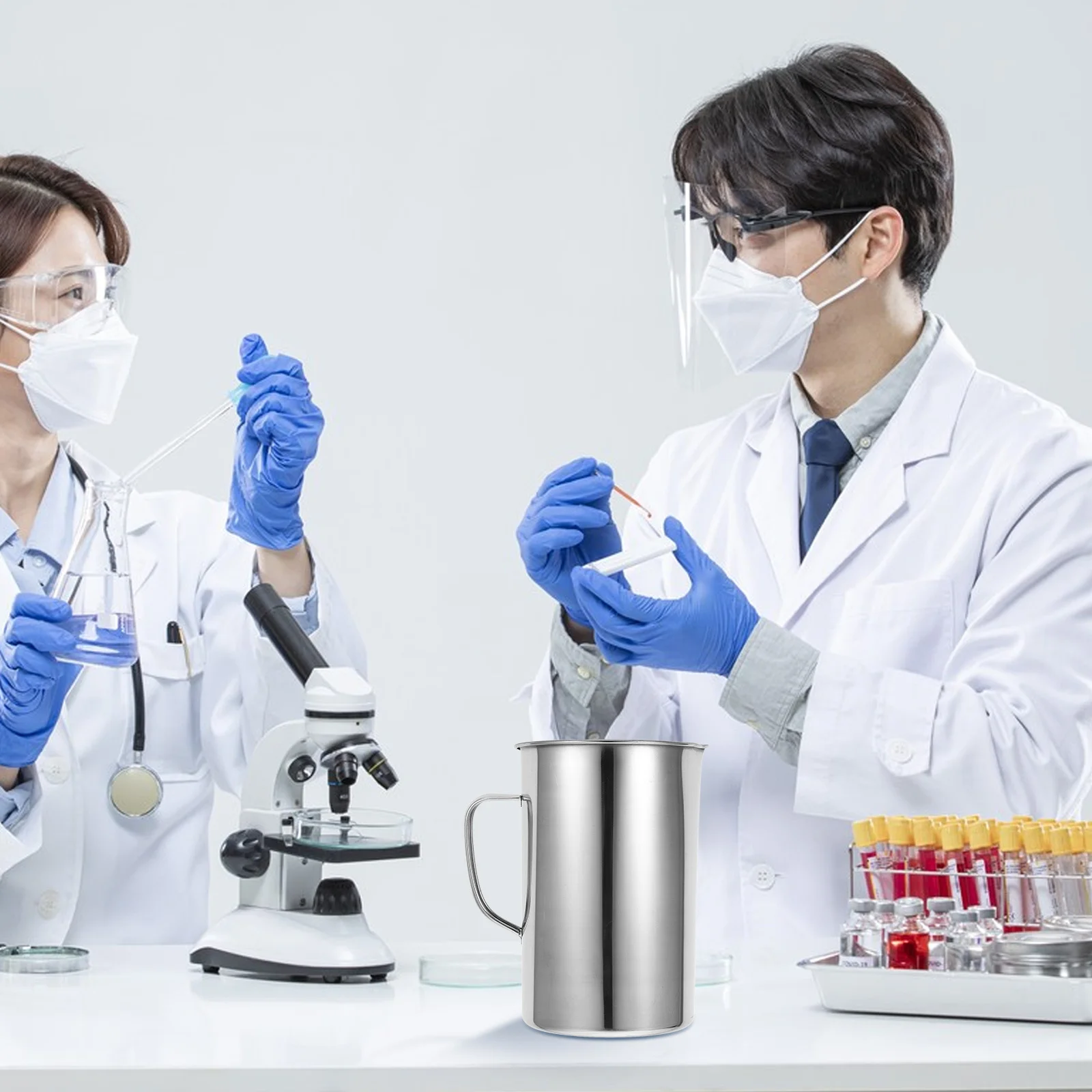 

2000ml Stainless Steel Measuring Cup Marked Scale Handle Laboratory Pitcher Milk Frothing Coffee Juice Baking Accessory