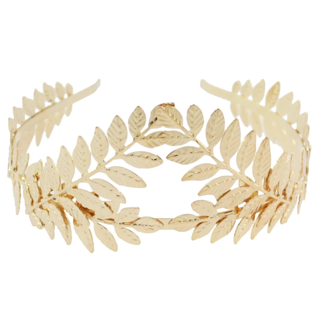 Greek Roman Goddess Olive Leaf Metal Headbands Headdress Bride Tiara Wedding Accessories Miss Universe Girl\'s Crown Head Jewelry