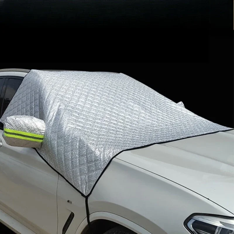 Sunshade, front windshield, sunscreen, windshield, sunscreen cloth, summer sunshield 3 magnets, front shield 1 piece - silver