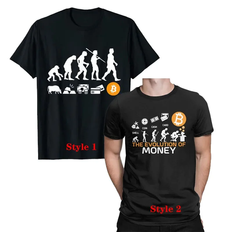 

Bitcoin Evolution of Money | A BTC Crypto Shirts Funny Bitcoin-Crypto Coin Cryptocurrency T-Shirt Graphic Tee Plus Size Clothing