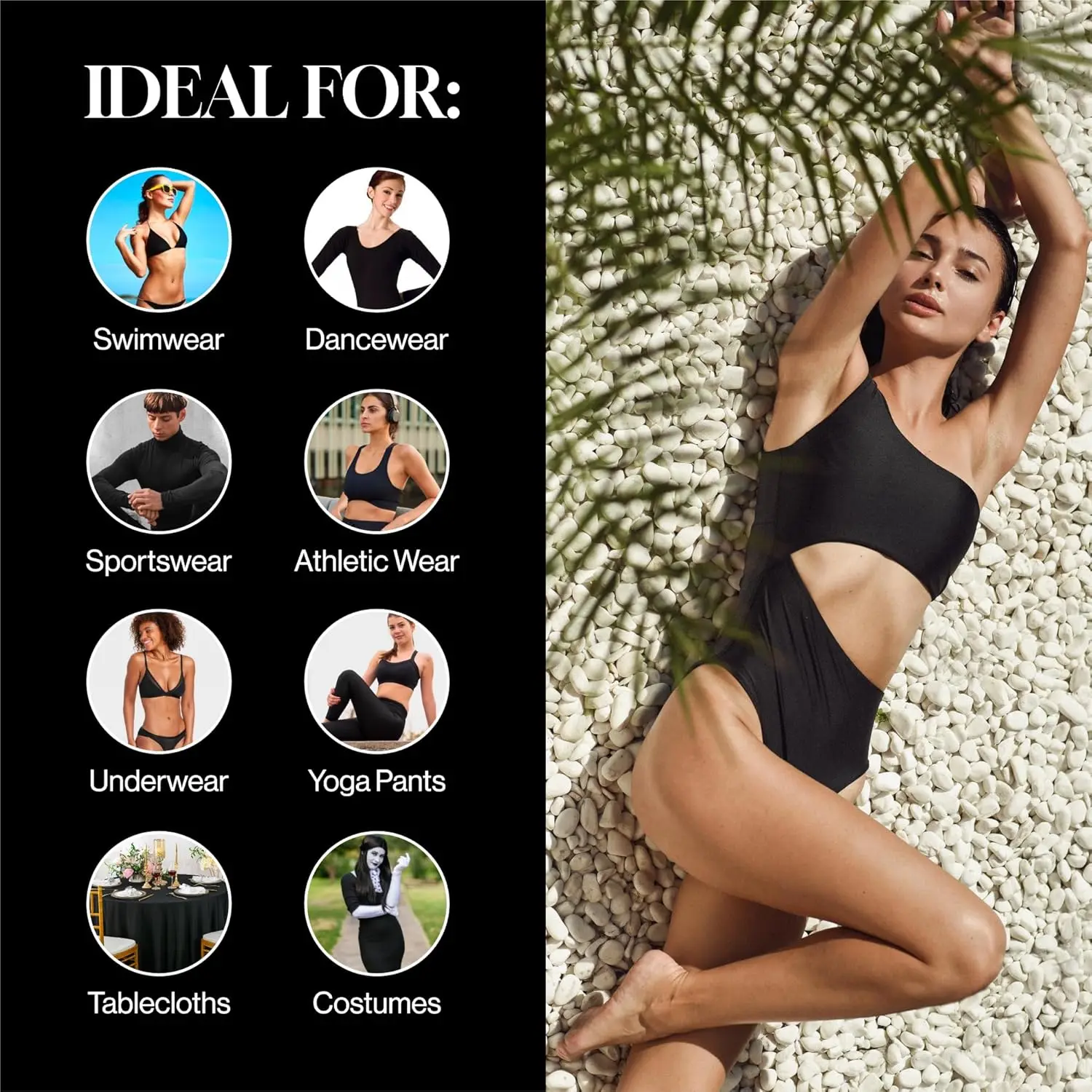 Fotografia 5: Tecido Spandex, Tecido de Lycra com Stretch em 4 Direções para Tops, Dança, Yoga, Moda Praia, Cenários Fotográficos, Drapeados DIY, Várias Cores, Tecido para Costura