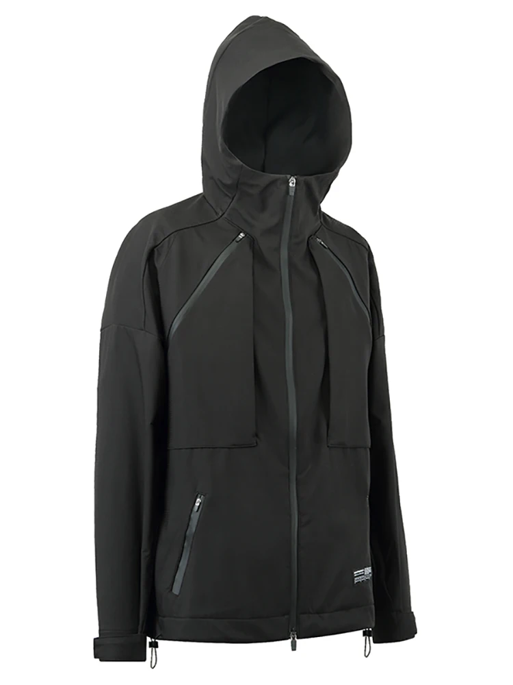 WHYWORKS 20AW lightweight jacket black techwear cyberpunk 2-way zipper waterproof tech coat darkwear