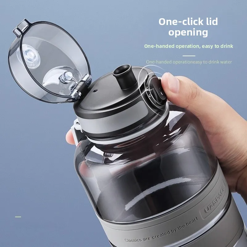 Uzspace Large Capaci Sports Water Bottle Portable Fitn Plastic Cup for Men Summer Student Outdoor 2000ML Drinking Bottle - view 4