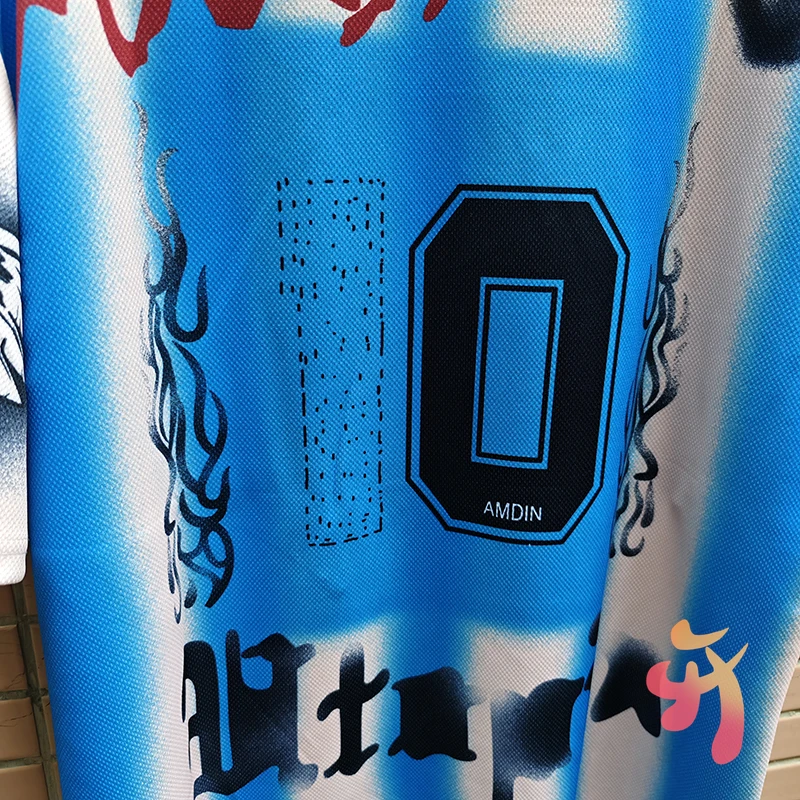 Stock UTOPIA Jersey Mesh Quick Drying Sports Disappearing No.10 Cactus Jack Blue White Striped Eagle Print Men Women Tops