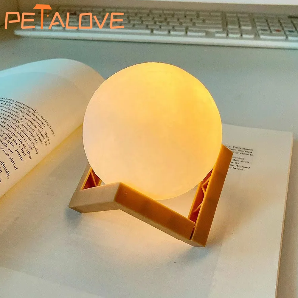 Moon Night Light DIY Pant Lamp Warm Room Beedside Decoration Romantic Atmosphere Yellow Soft Light Festival Celebration