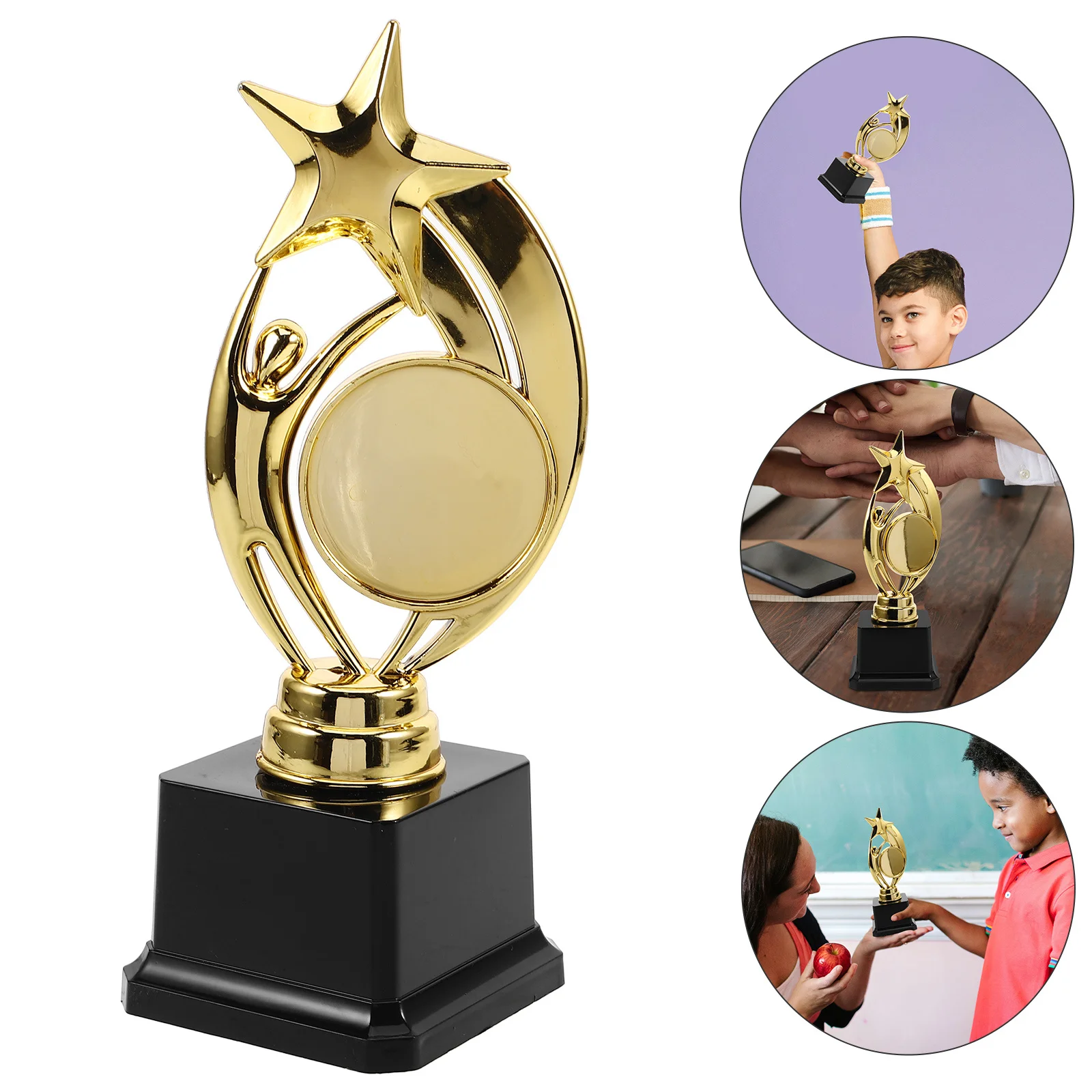 

Premium Plastic Trophy Golden Finish Award for Achievement Recognition in Sports Events Schools Clubs Lightweight Decorative