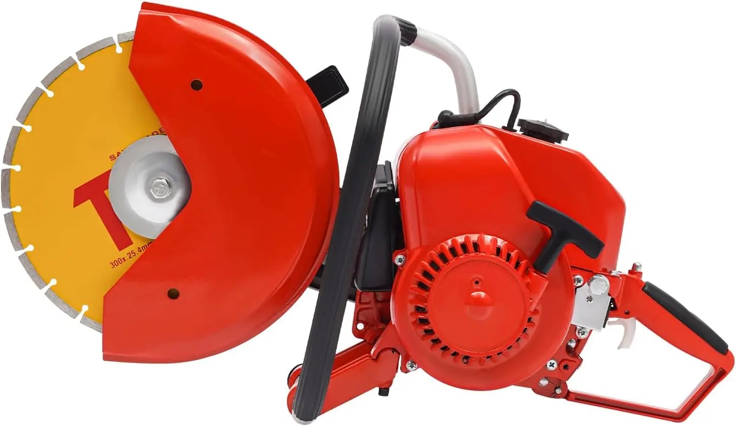 

Gas Powered Concrete Cutter Wet/Dry Saw Cutting Machine With Funnel And Blade 78.5Cc 2-Stroke Concrete Circular Saw For Steel