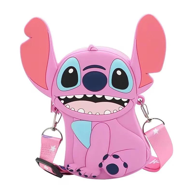 Disney Cartoon Stitch Crossbody Coin Purse Bag Kid Children Gift Fashion Shoulder Handbag Adjustable Strap Travel Pocket Pack