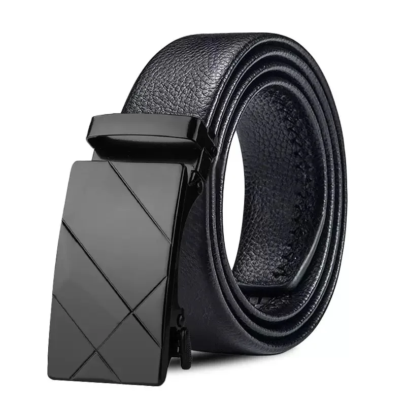 

Men's belt Genuine Leather Strap luxury Automatic Buckle Belts For Men Belts Cummerbunds cinturon hombre Free Shipping