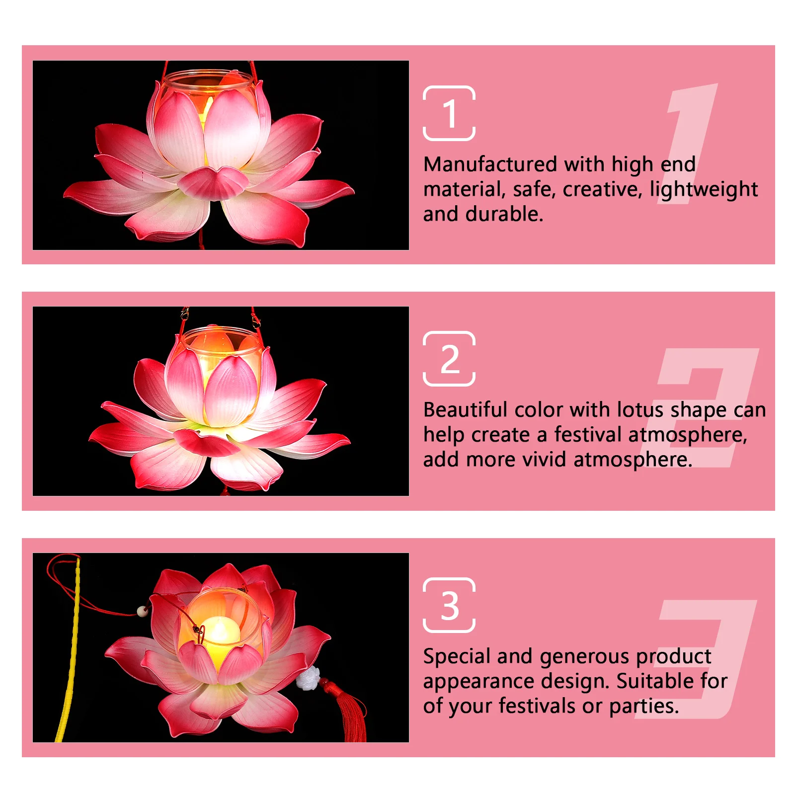 

1 DIY H held Lotus Lantern Kit Small Red Size Kids Art Supplies Festive Decorations Lightweight Durable Tassel for Parties