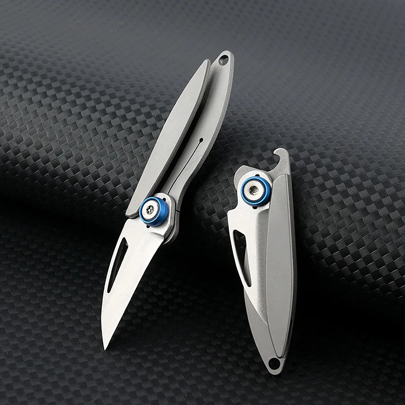 NEW Titanium Alloy Cicada Mini Folding Knife Multifunctional Bottle Opener Oortable Keychain Knife Outdoor EDC Tools