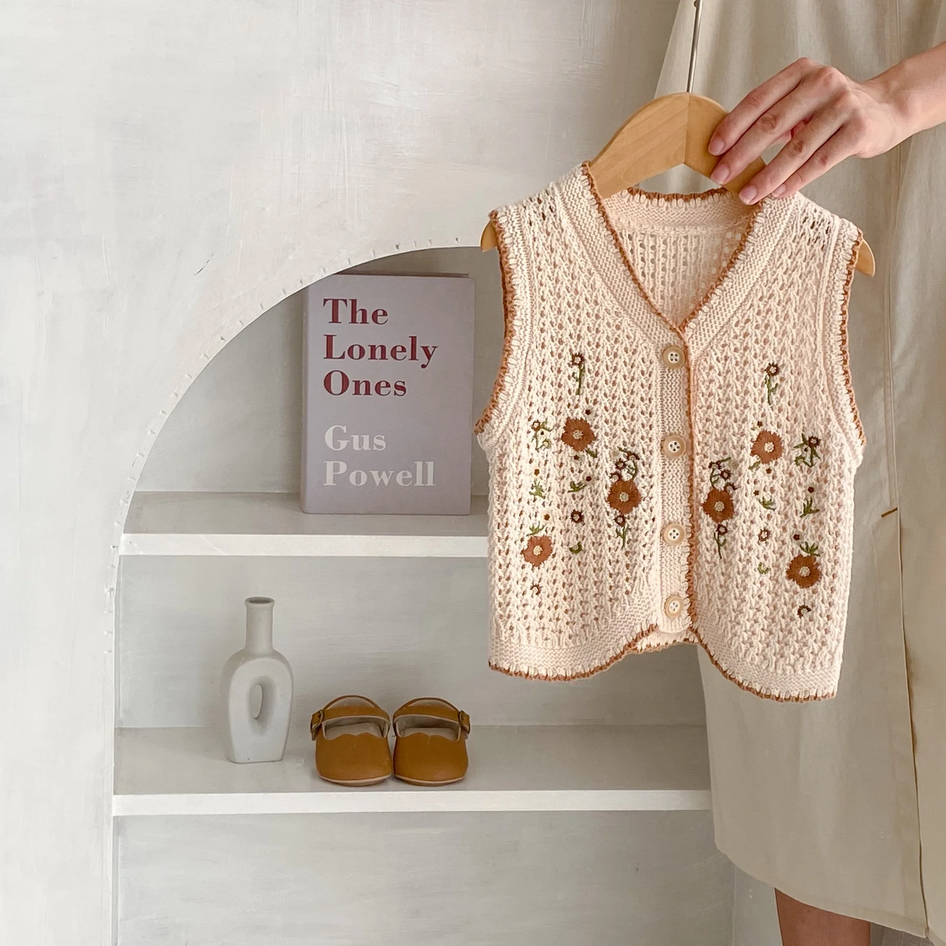 سترة مطرزة سترة مشغولة من الصوف سترة معطف صغير ربيع الخريف جديد عصري مريح الحلو لطيف Grils الأطفال