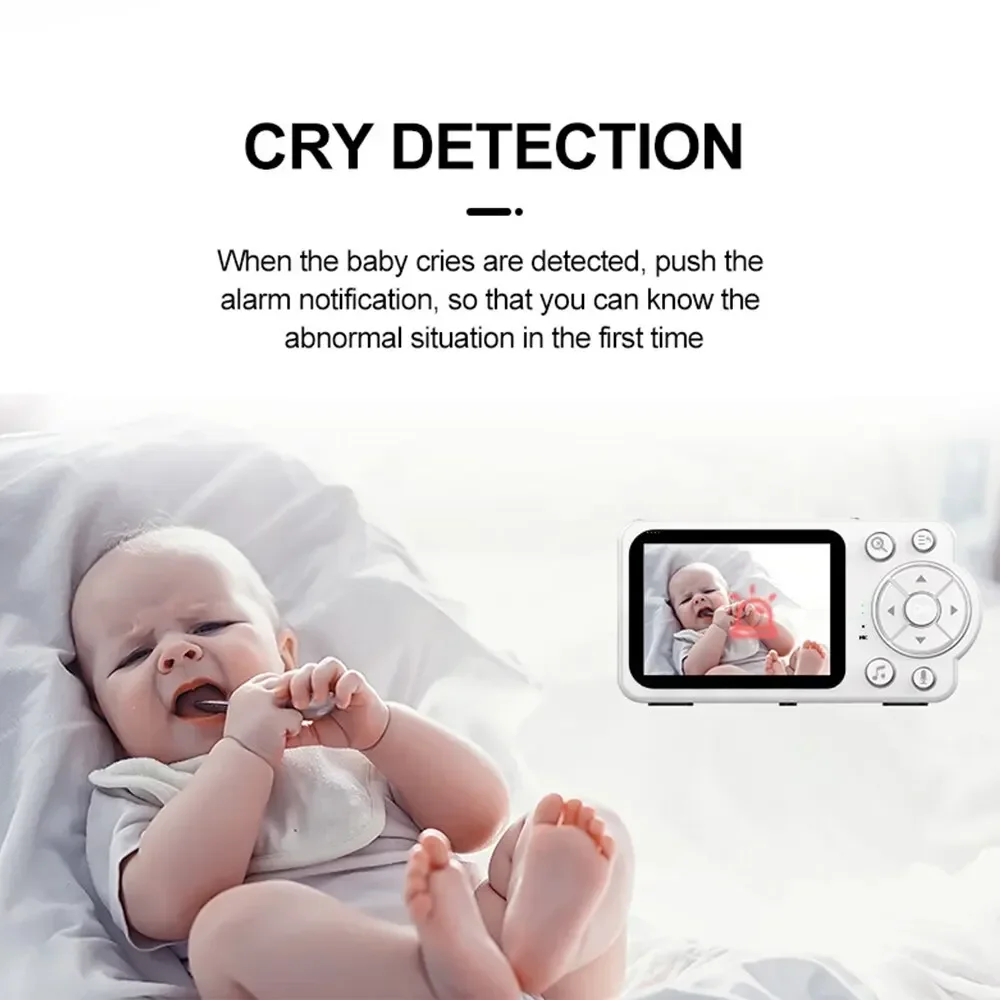 Babyphone vidéo sans fil, écran TFT 2.8 ", intérieur, audio bidirectionnel, vision nocturne, caméra intelligente, protection de sécurité