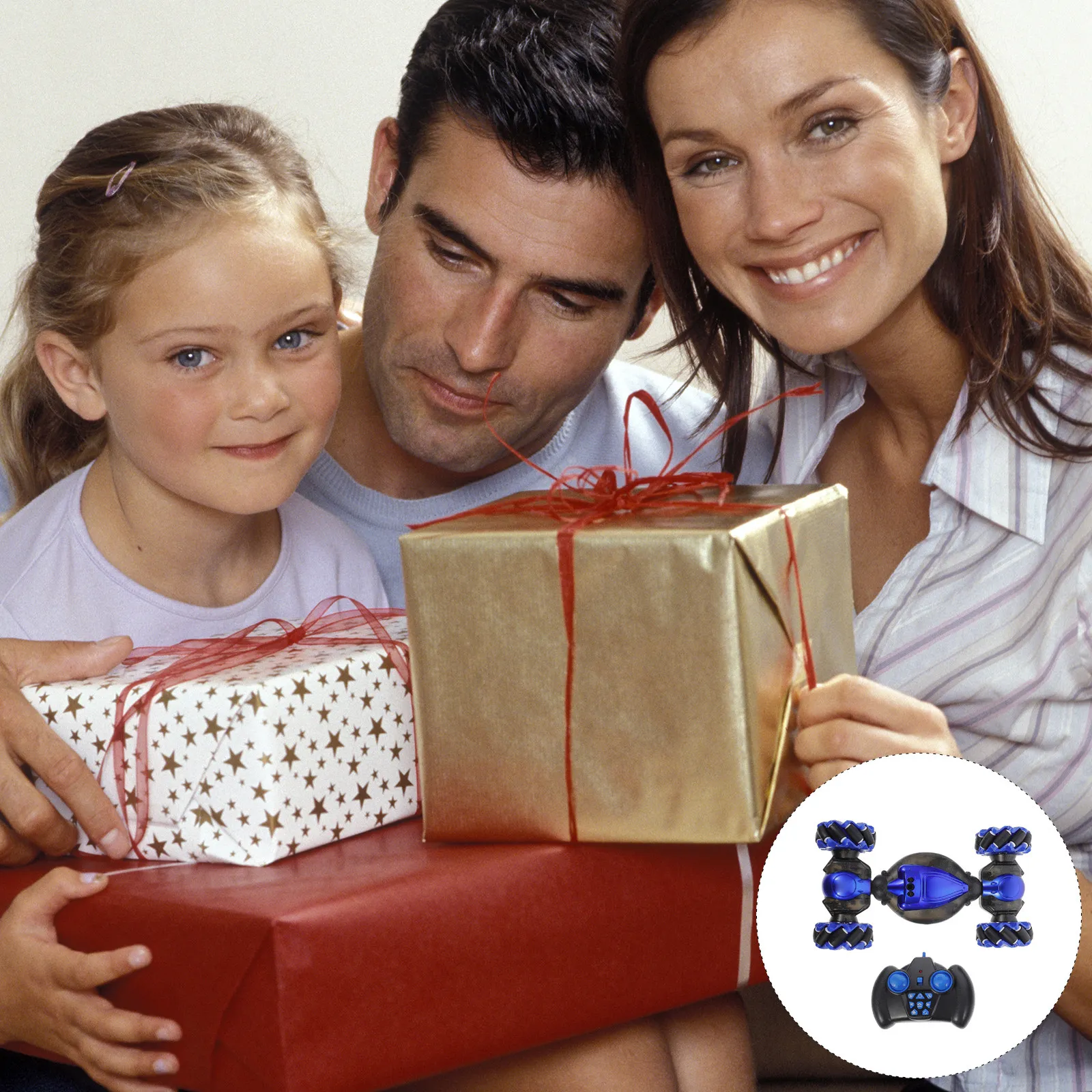 

1Set Mini Rc Stunt Car Blue Wheels Gesture Activated Remote -Road Vehicle Strong Structure Long Distance