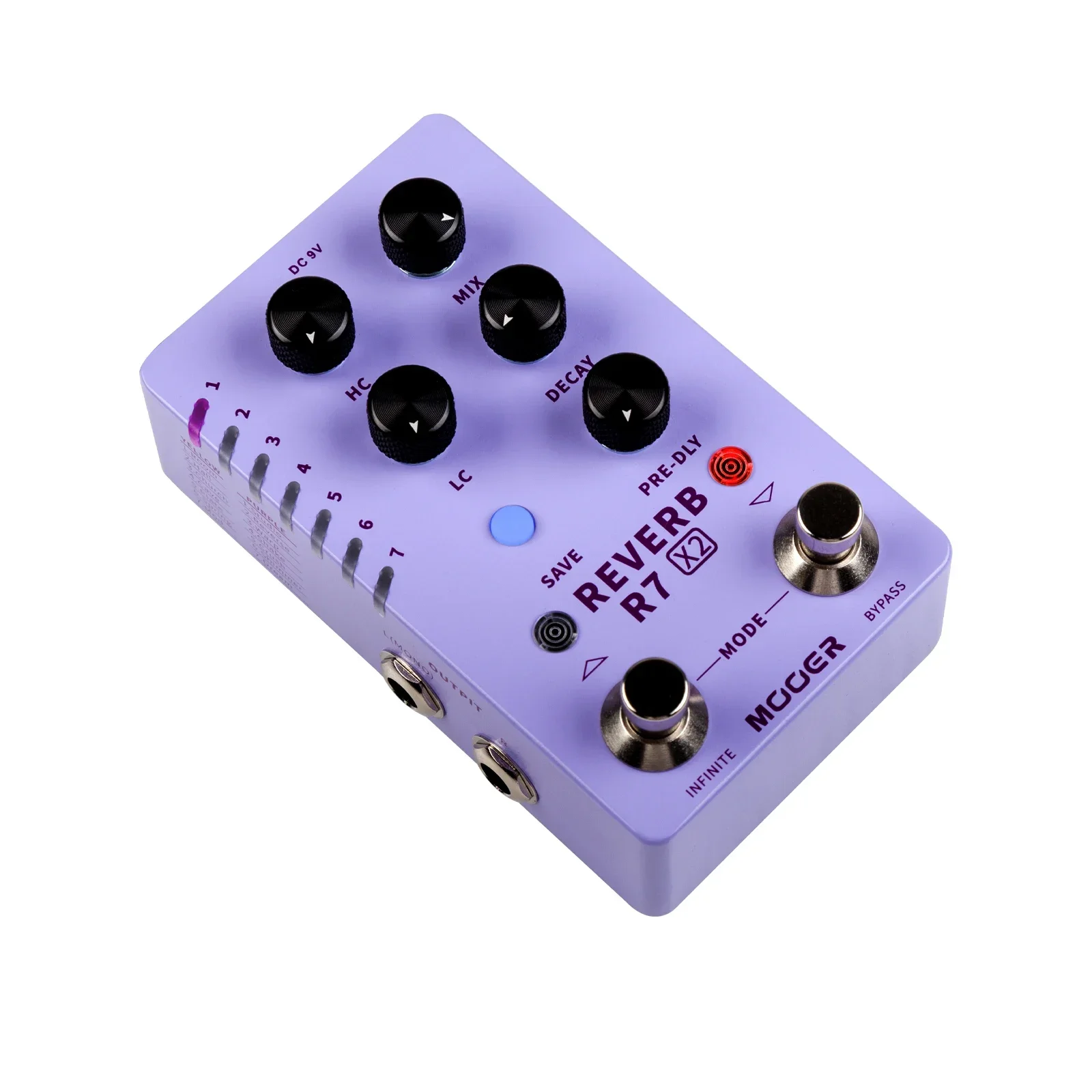 MOOER R7 Reverb X2 pedale effetto chitarra effetto riverbero Stereo con 14 accessori per chitarra elettrica a pedale con revers diversi incorporati