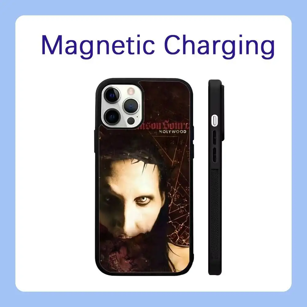 حافظة هاتف مارلين مانسون لهاتف آيفون 17,16,15,14,13,12,11,Pro,Max,Plus,Air,Mini,SE Magsafe شحن لاسلكي مغناطيسي