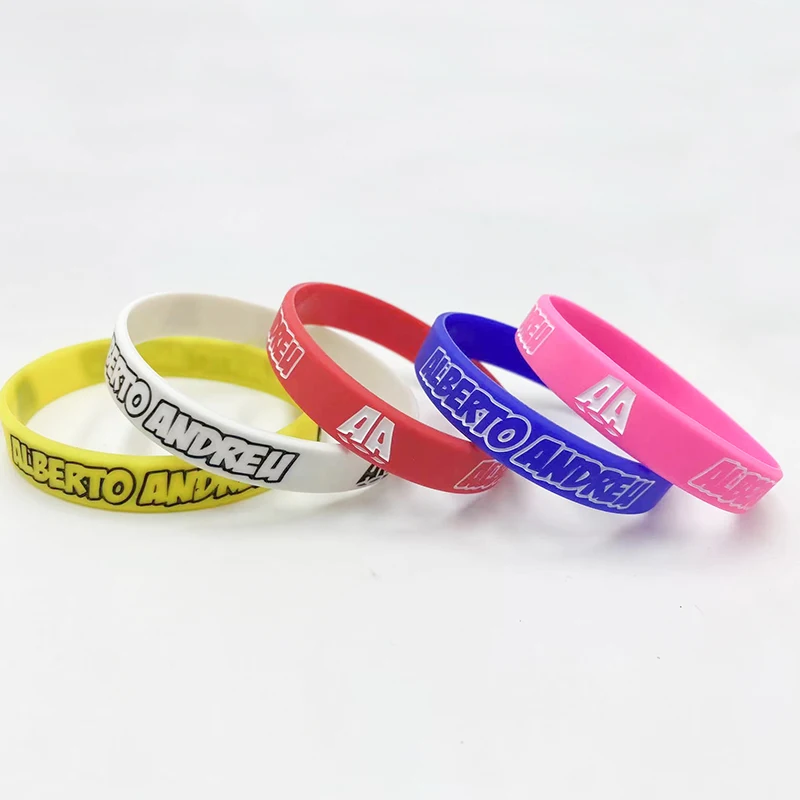 

YERLLSOM 100pcs/Lot Personalized Gifts Custom Rubber Silicone Sport Jewelry Wristband Women Mens Wrist Band Bracelet