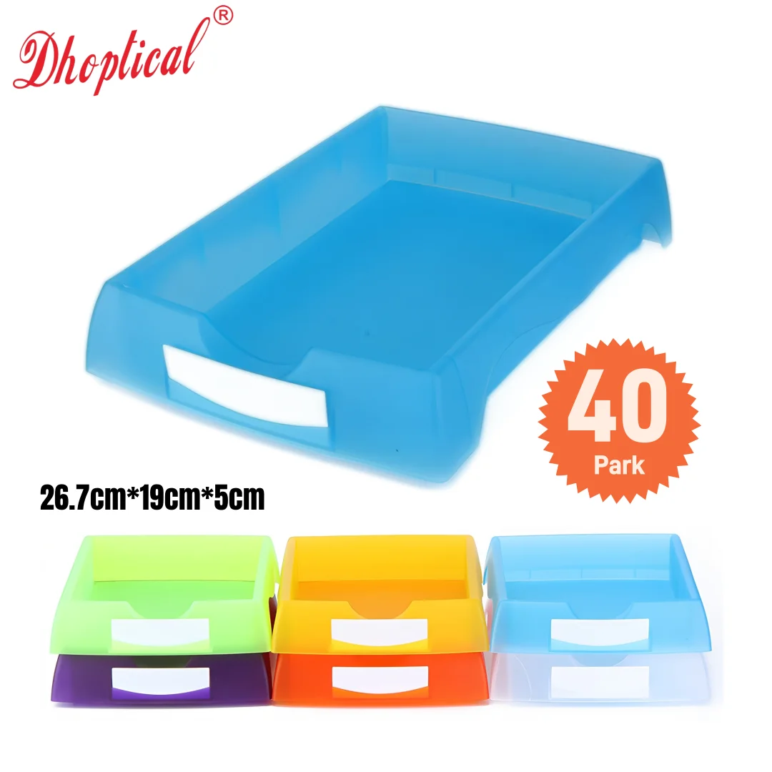 40Pcs/Set Stackable Plastic Turnover Box  Multi Color Eyeglass Lens Storage Organizer Medical Drug Sorting Box for Optical Shop
