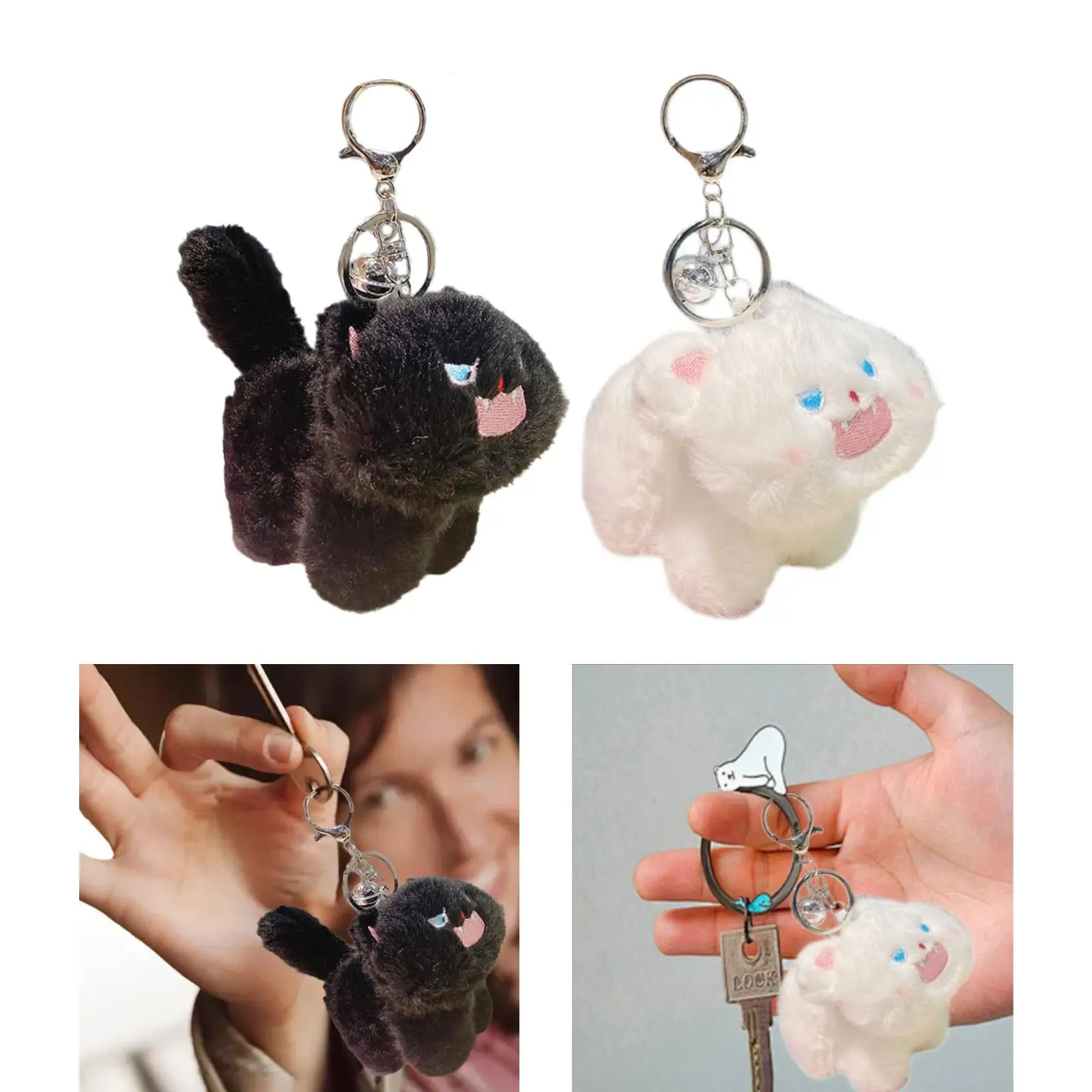 Gatto peluche portachiavi zaino ciondolo bambola creativa bambola animale portatile ornamento appeso per ragazzi ragazze bambini adulti regalo per bambini