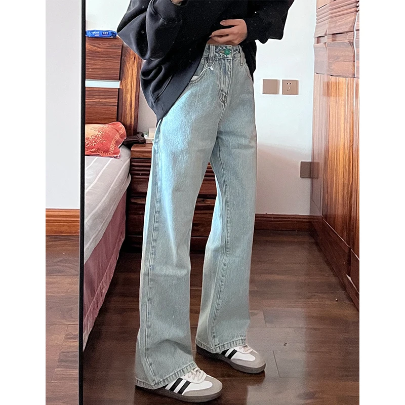 

Мужские летние джинсы Slim Fit из светло-голубого денима, тонкие, модные, прямого кроя, со средней посадкой, на молнии, молодежный тренд