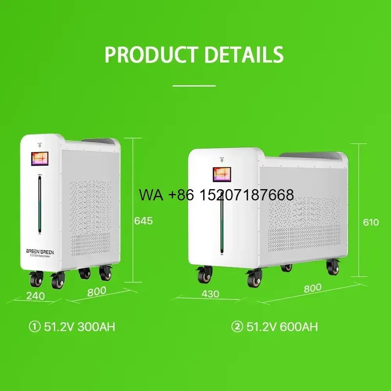 Wmwmnu for Basen Touch Screen Solar Battery 48V 314Ah 330Ah 320Ah 15KWh 16KWh LiFePO4 Lithium Iron Home Energy Storage System