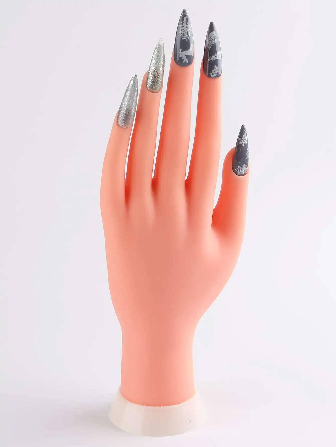 سيليكون مسمار الفن ممارسة اليد الاكريليك وهمية مسمار التدريب أظافر نموذج لينة مرنة انحناء عارضة أزياء أدوات مانيكير Fak