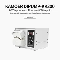 Kamoer 0-300ml/min 4-rotor DIP-KK300 Intelligent High Flow Peristaltic Pump 24V Stepper Motor Adjustable Speed Lab Dosing Pump