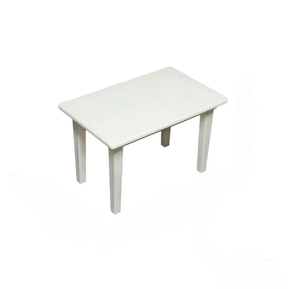 1/12 Dollhouse Miniature Wood Desk Mini Plastic Coffee Table Chairs Multistyles Simulation Furniture Model Toys