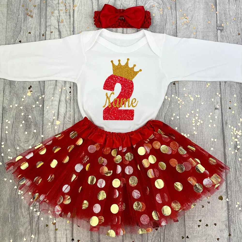 Personalized Baby Birthday Bodysuits Cake Dresses Custom Baby Girl Dress Infant Girls Sequin Tutu Skirts Clothes Birthday Gift