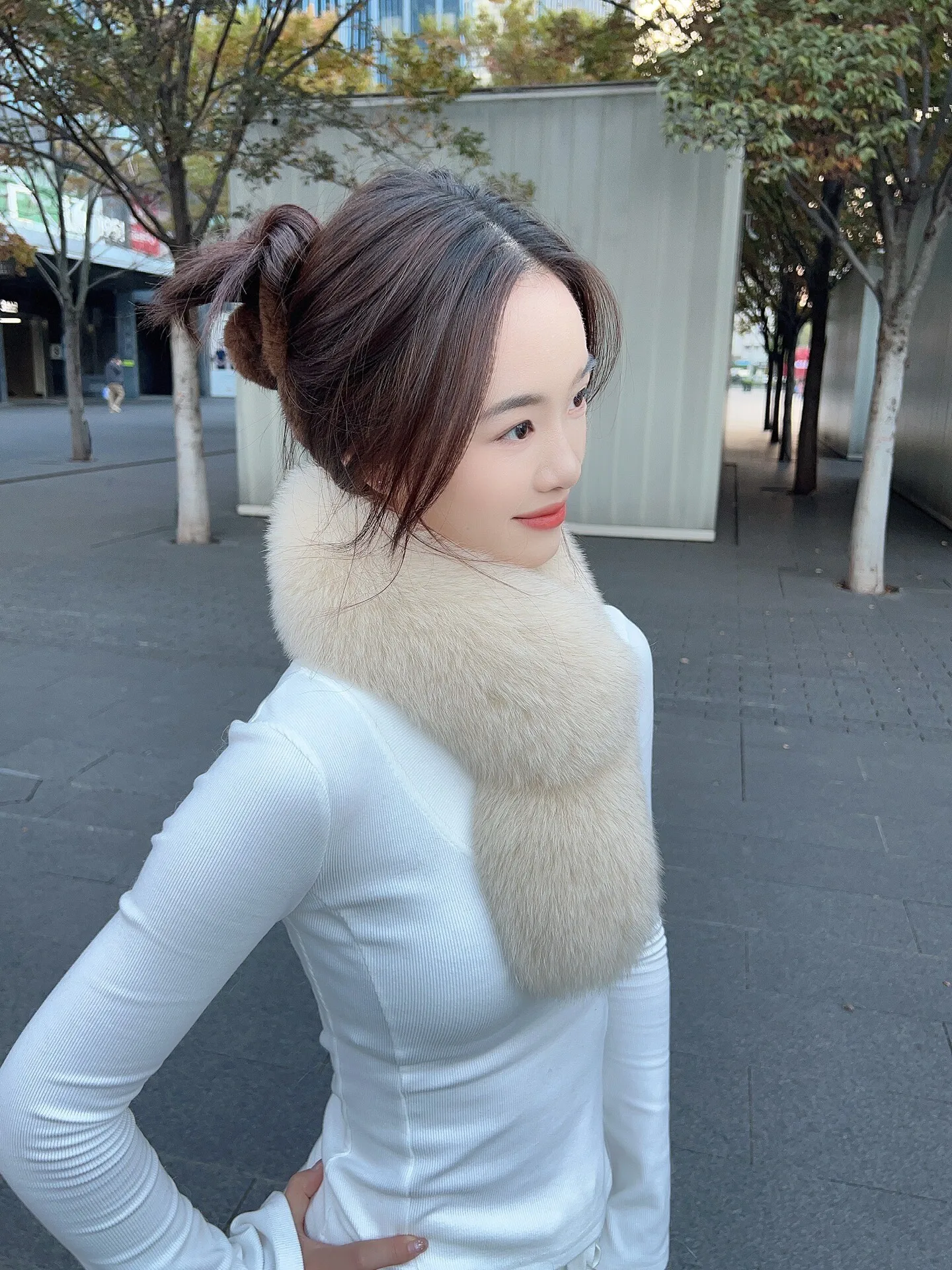 Natural Real Fox Fur Scarf Fluffy Straight Collar Women's Neck Warm Winter Fox Clip Scarves Genuine Fur Shawl Luxury Thick Wraps