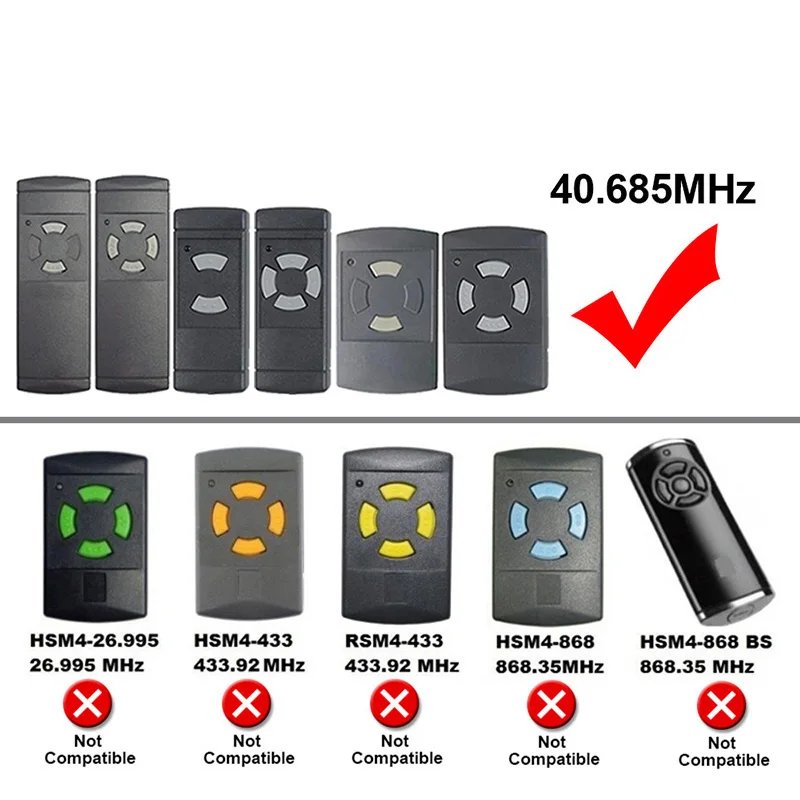 Imagem -02 - Mhz Hormann Hse2 Hse4 Hsm4 Hsm2 Hs2 Hs4 Duplicador de Controle Remoto de Garagem para Hörmann 40mhz Transmissor Abridor de Porta de Portão 40 685