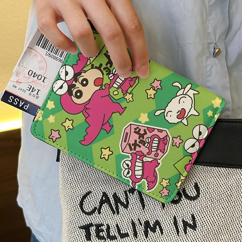 

Hot Kawaii Shinchan Series Passport Folder Cartoon Characters Cute Print Travel Portable Storage Multifunctional Card Package
