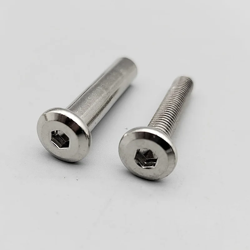 1/50pcs M3 M4 M5 M6 M8 304 Stainless Steel Large Flat Hex Hexagon Socket Head Allen Furniture Rivet Screw Connector Joint Bolt