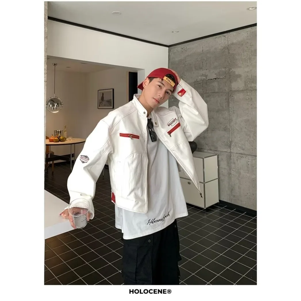 

American Sle ort из искусственной кожи Jaet Street Hip Hop Мотоциклетная одежда Мужская крутая кожаная одежда High Sensation