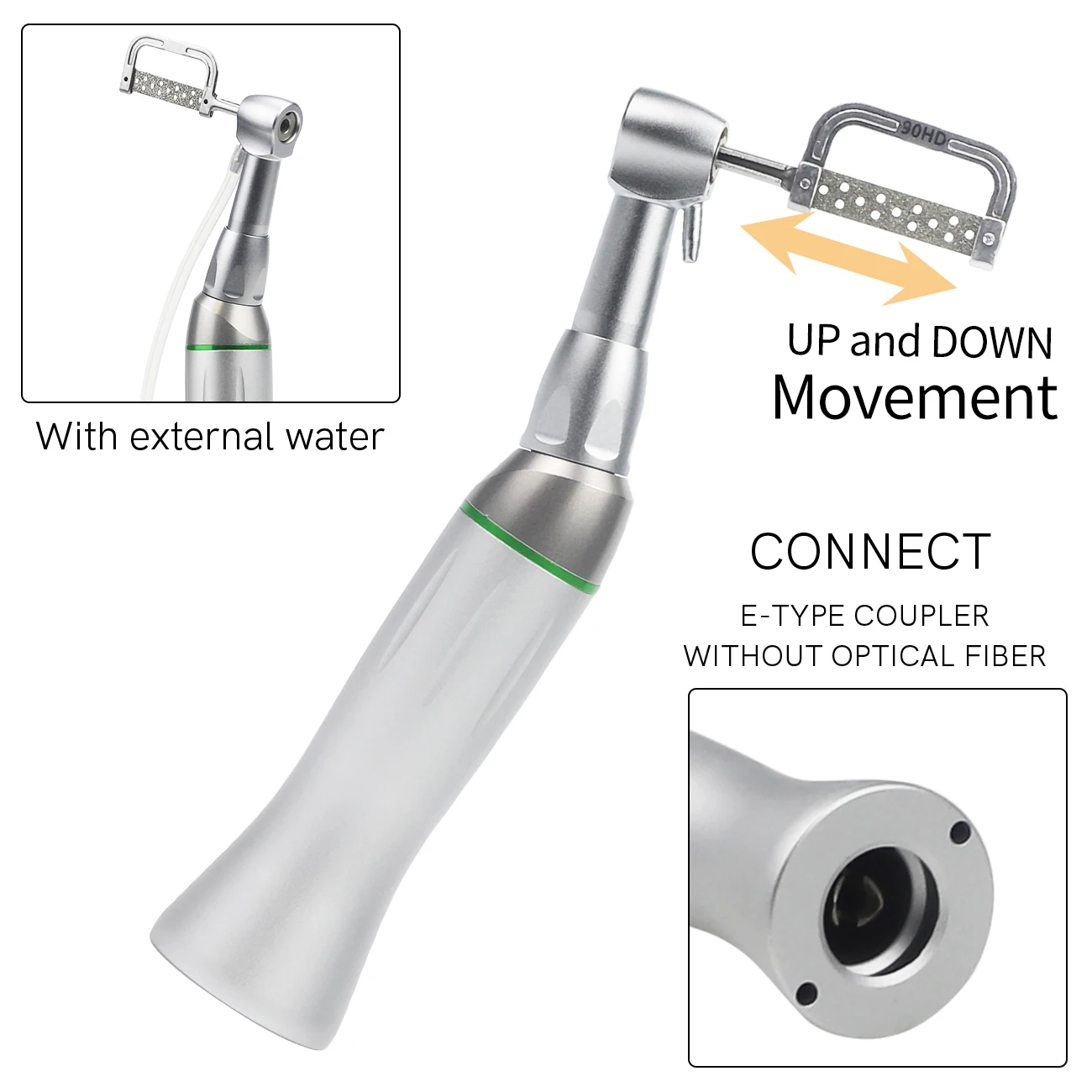 Dental 4:1 Reciprocating Interproximal Strip Against Contra Angle Handpiece Orthodontic Treatment Enamel Gauge Measure Tooth Gap