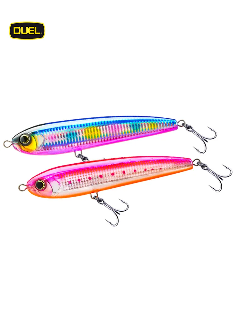 DUEL Bait-señuelo tipo lápiz flotante para pesca en la costa, lubina, atún, caballa, sal marina, agua, cebo de pesca F1222 F1223