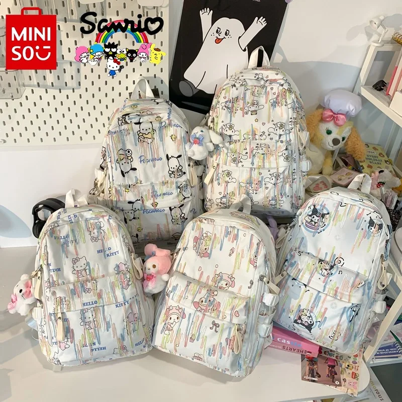 Sanrio 2024 Nieuwe Student Schooltas Modieuze Hoge Kwaliteit Meisje Reisrugzak Cartoon Casual Grote Capaciteit Damesrugzak