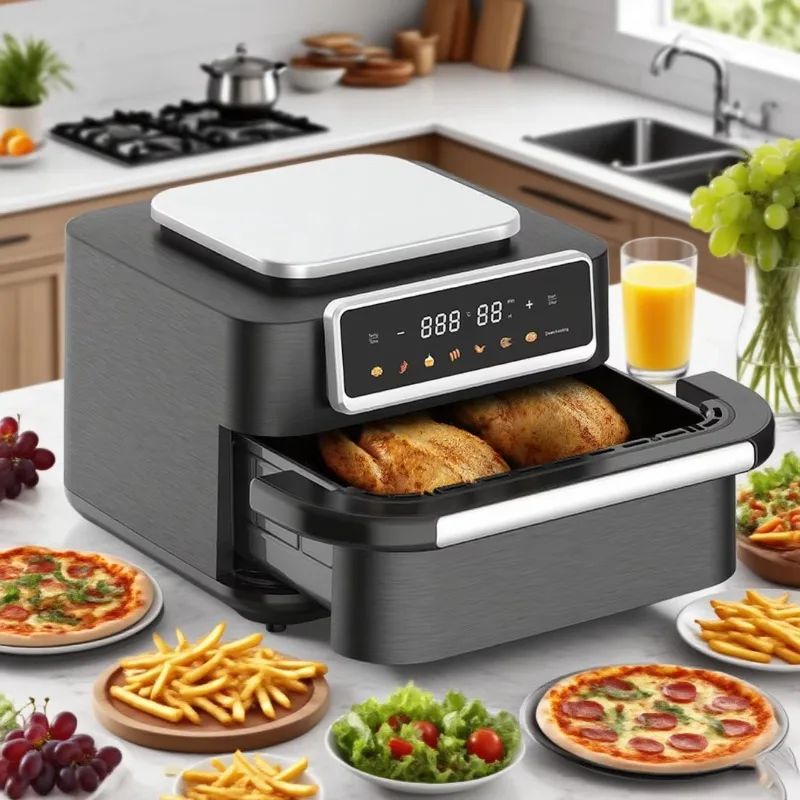 

2025 Big Capacity Custom Smart Air Fryer Multifunctional Microwave air Fryer 10L Digital Air Fryer Oven XL Capacity
