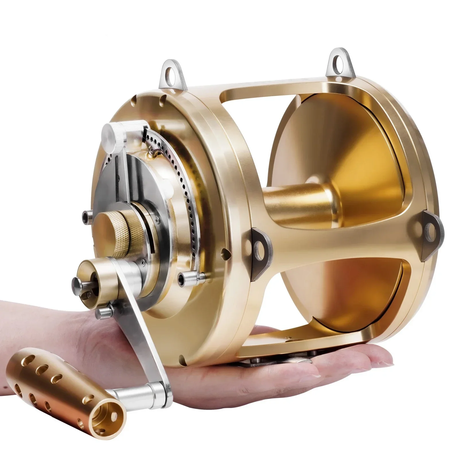 Two Speed Heavy +Metal Saltwater Trolling Fishing Reel 50W 80W 130W Big Game Sea Boat Fishing Reel for Deep Sea Fishing