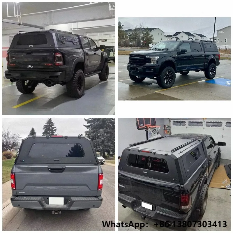 4x4 Steel Single Dual Pickup Truck Bed Hardtop Topper for Ford F150 Raptor Aluminum Ute Canopy for Dodge RAM Canopy Waterproof