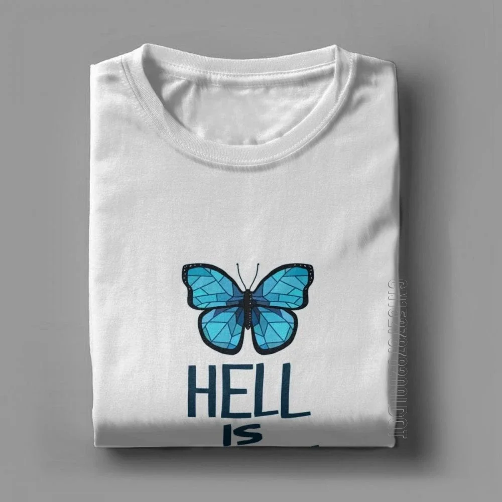 Men's Life Is Strange T-Shirt Hell Is Empty Pure Cotton Basic Tees Male Tshirt Butterfllyy Max Game T Shirt Clothes Plus Size