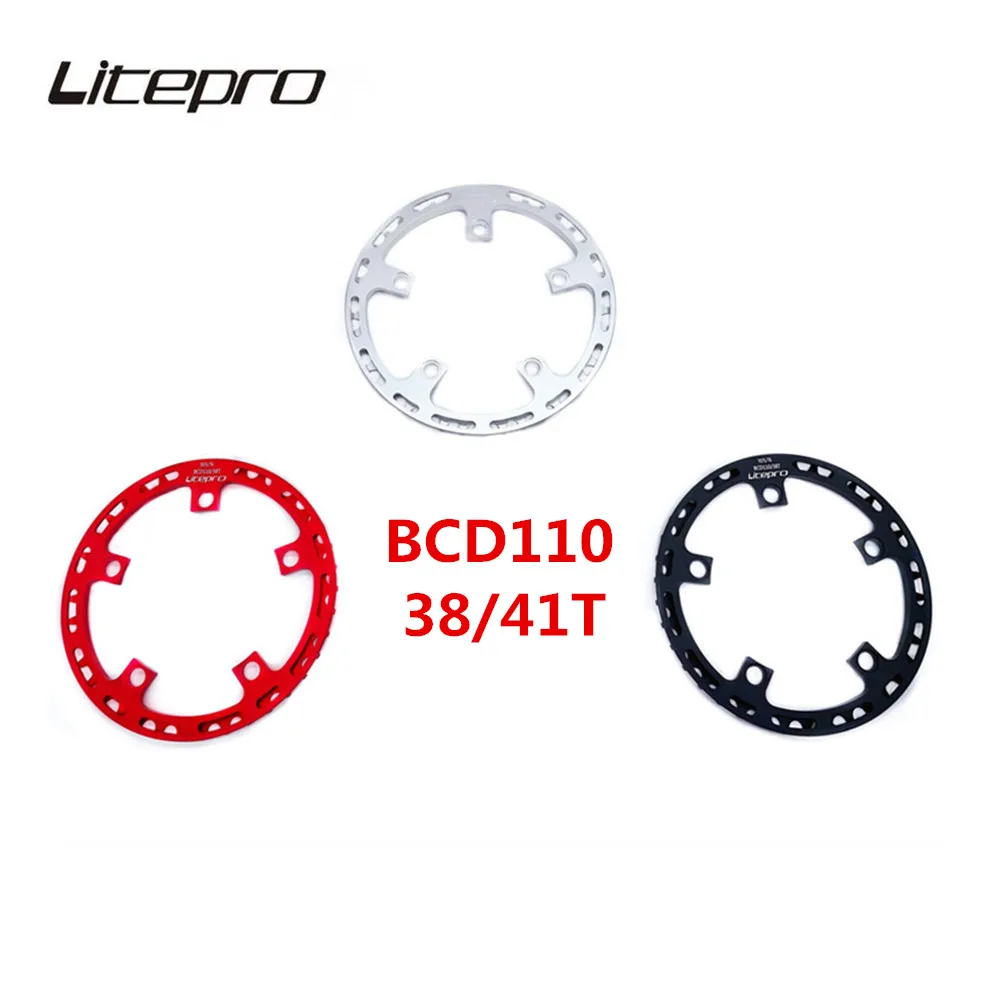 Litepro MTB Road Bike BCD110 Round Chainwheel 38T/41T Sprocket With Protector 7075/T6 Aluminum Alloy Crankset