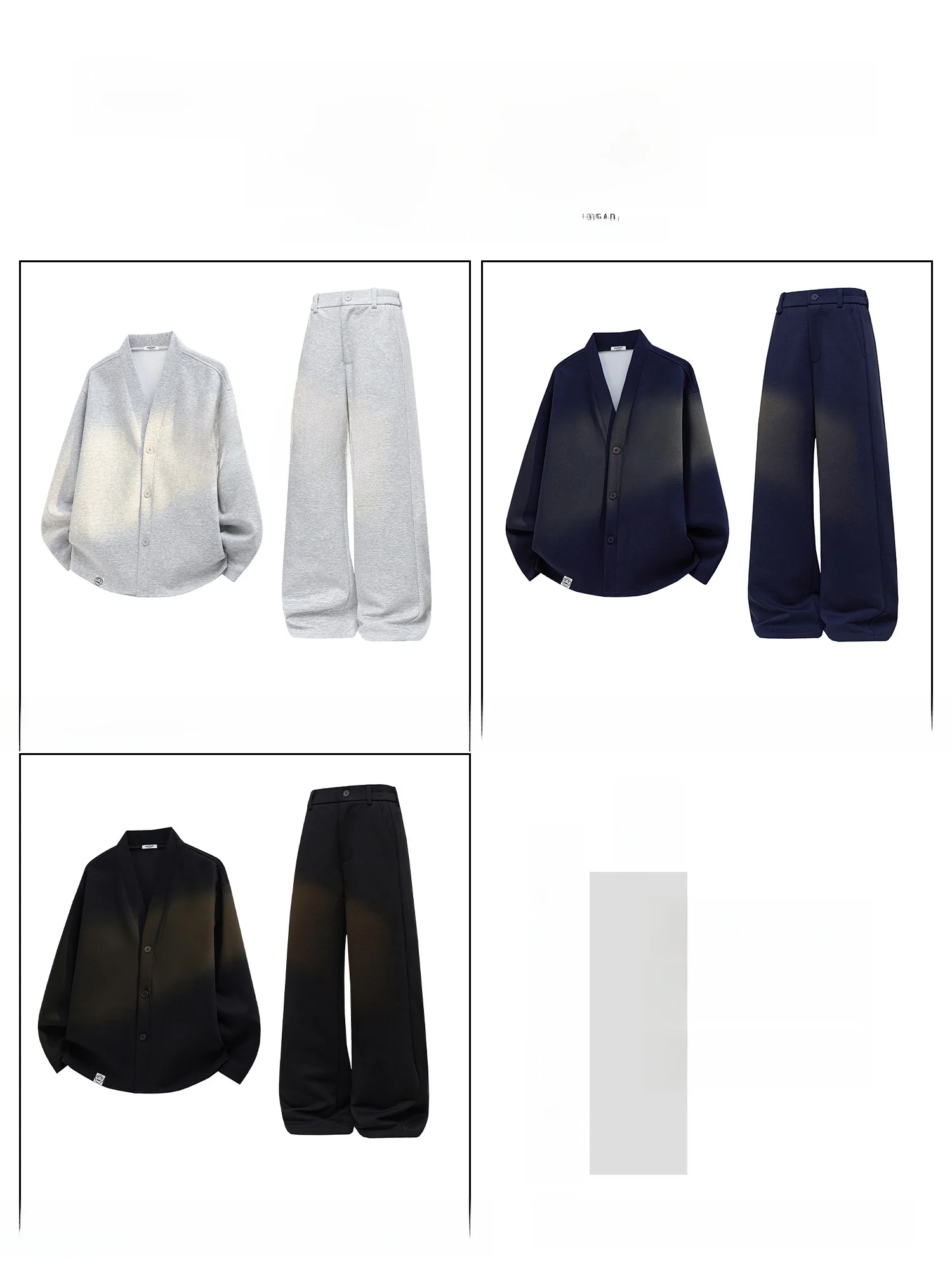  Men's Winter Casual Sweater Pants Set V-Ne Long Sve Loose Fit Comfortable Cotton Polyester Blend Trasuit