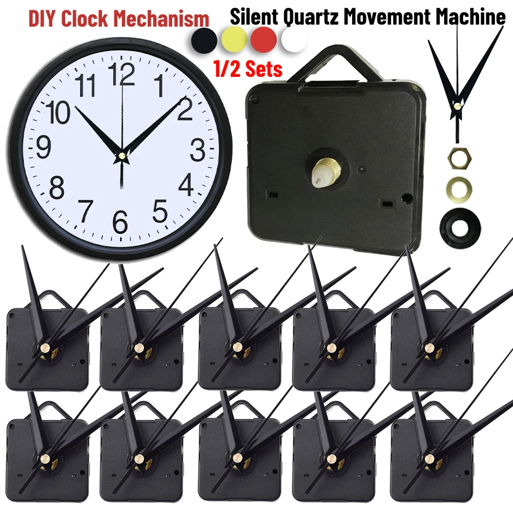 DIY Wall Clock Mechanism Silent Quartz Movement Machine Wall Hands Pointer Set Clockwork Table Long Shaft DIY Clock Repair Parts