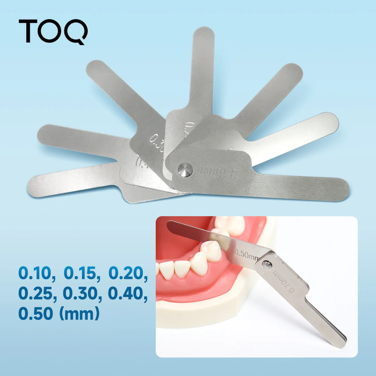 Dental Interproximal Measuring Feeler Gauge Stainless Steel Teeth Gap Measuring Ruler IPR Orthodontic Measuring Tool 5Pcs/Set