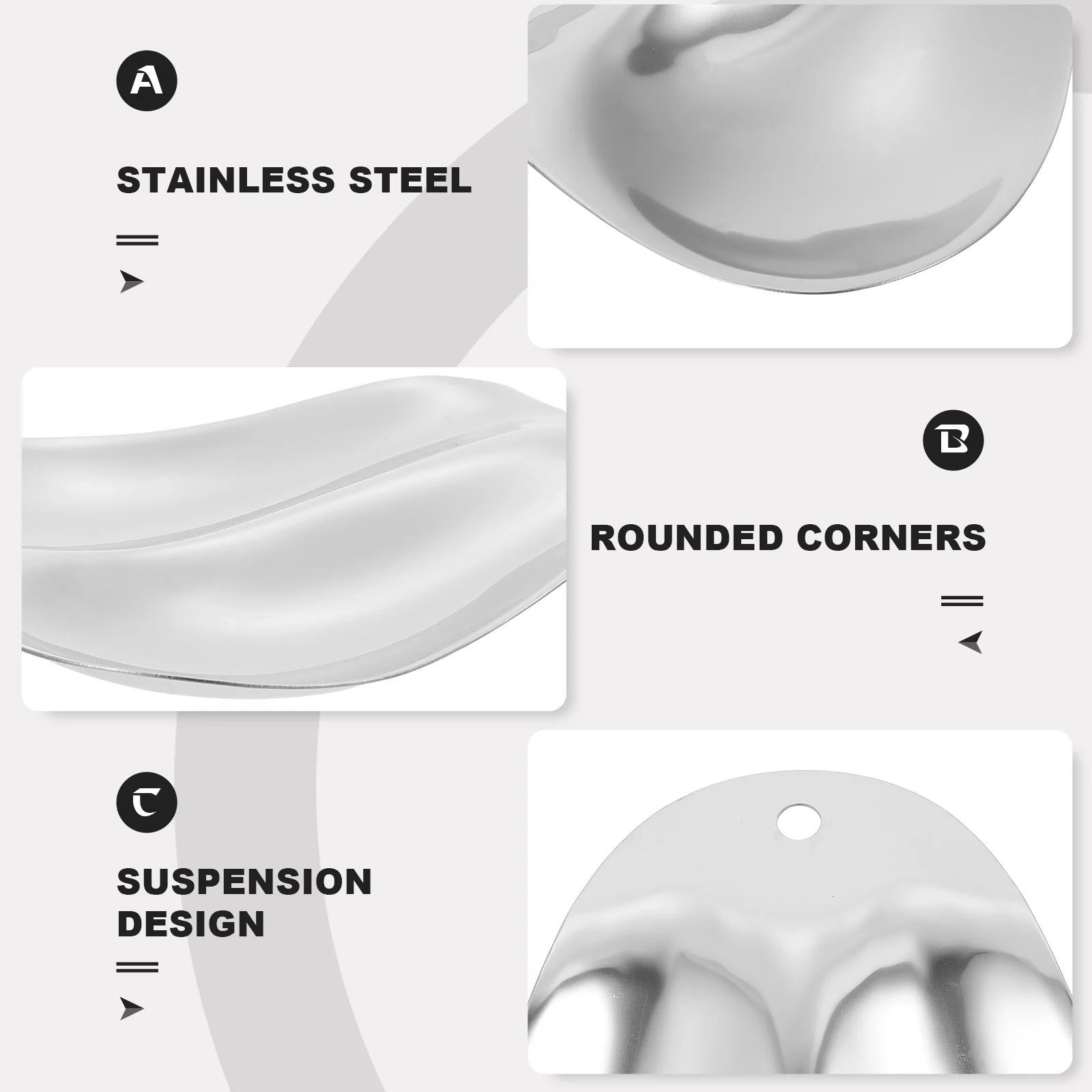 

1 pc Stainless Steel Soup Spoon Holder Rounded Corner Wear-Resistant Ladle Shelf Hot Pot Spoon Rack Storage Stand